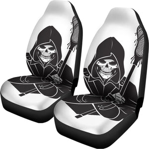 Lacrosse Skull Print Universal Fit Car Seat Covers