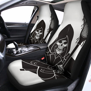 Lacrosse Skull Print Universal Fit Car Seat Covers