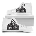 Lacrosse Skull Print White High Top Sneakers