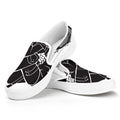 Lacrosse Skull Print White Slip On Sneakers