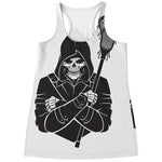 Lacrosse Skull Print Women's Racerback Tank Top