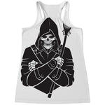 Lacrosse Skull Print Women's Racerback Tank Top
