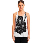 Lacrosse Skull Print Women's Racerback Tank Top