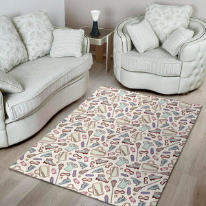 Lacrosse Sport Pattern Print Area Rug