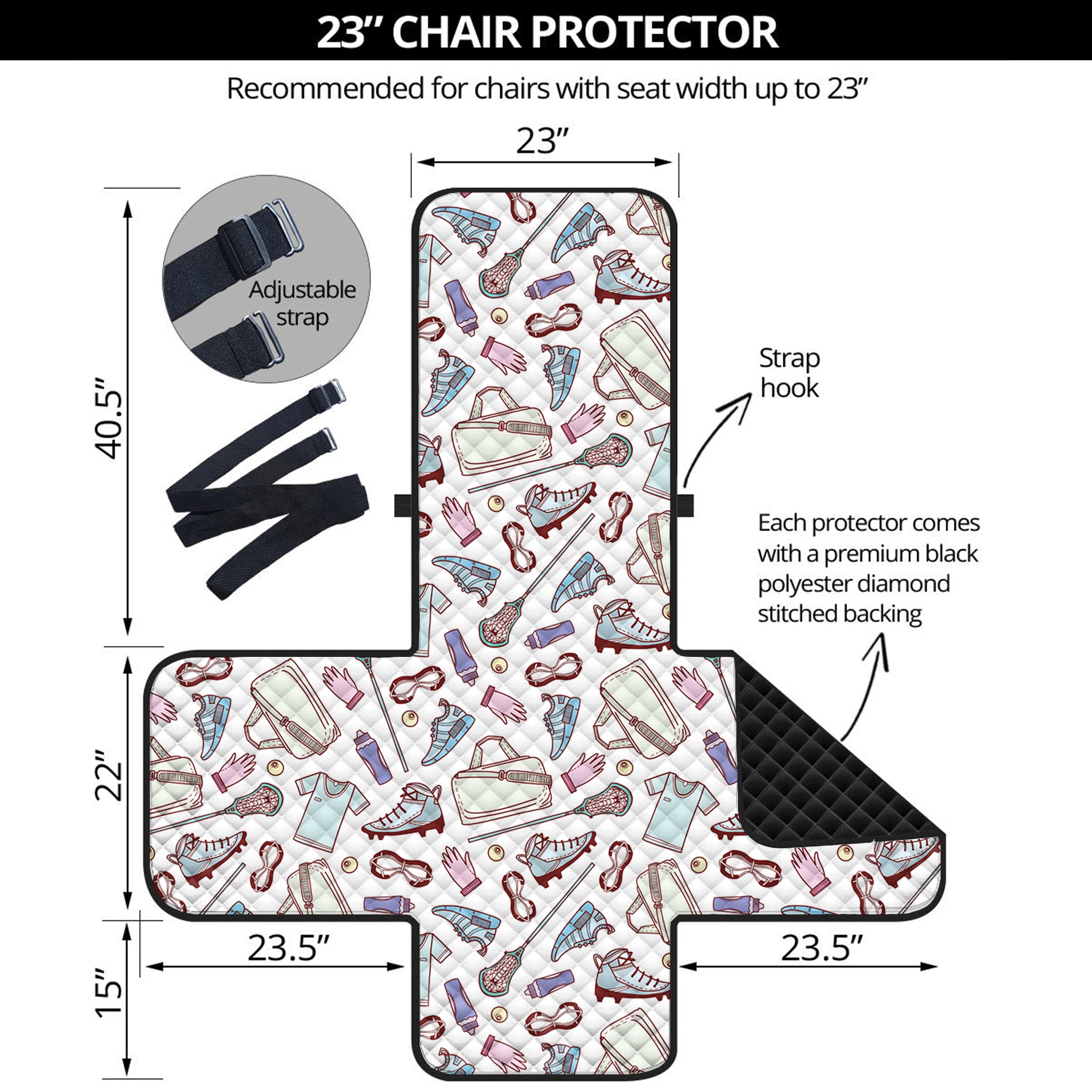 Lacrosse Sport Pattern Print Armchair Protector