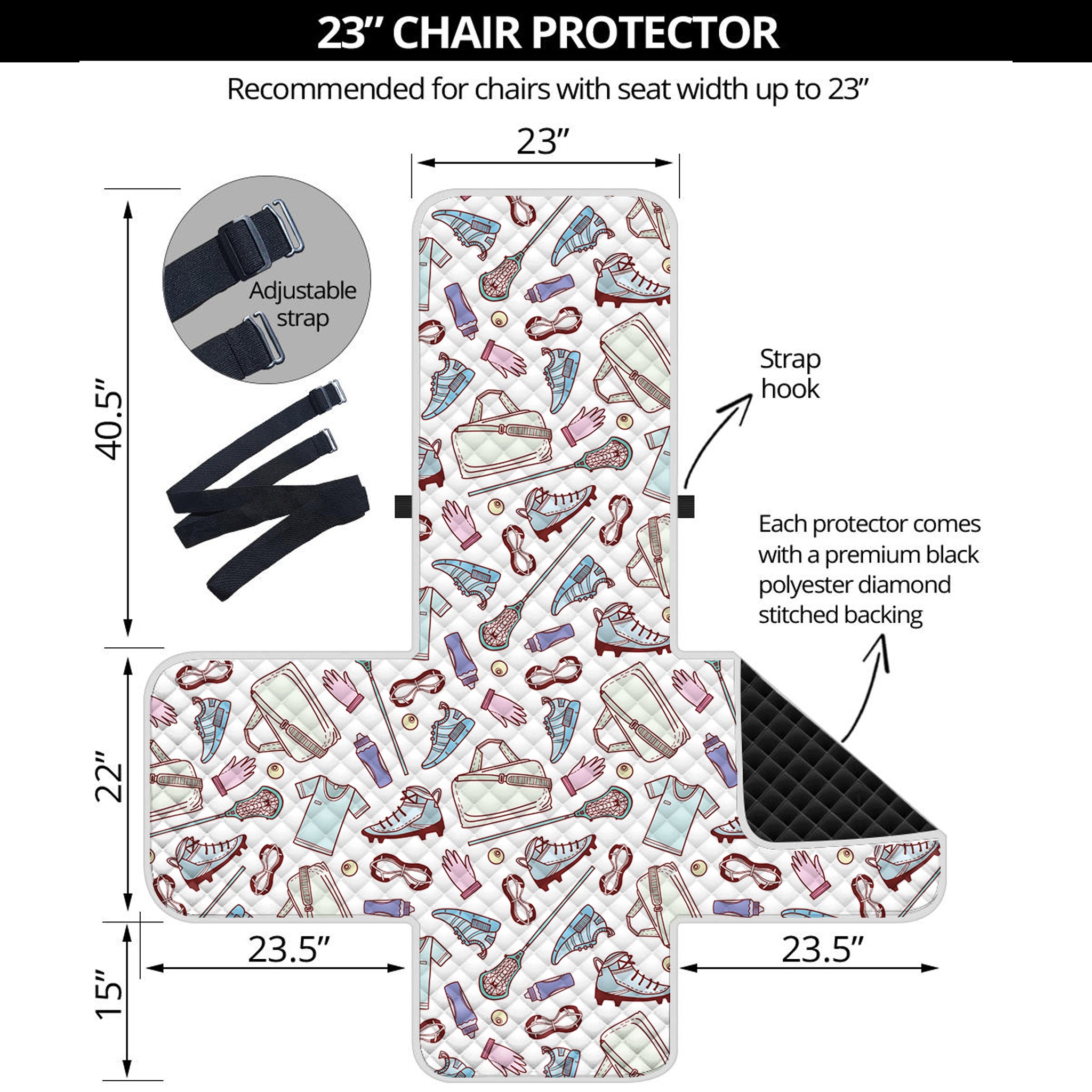 Lacrosse Sport Pattern Print Armchair Protector