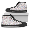 Lacrosse Sport Pattern Print Black High Top Sneakers