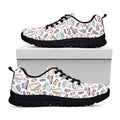 Lacrosse Sport Pattern Print Black Running Shoes