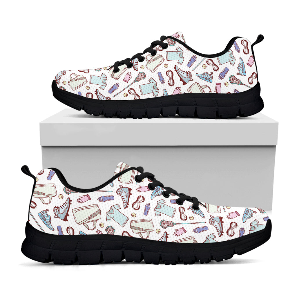 Lacrosse Sport Pattern Print Black Sneakers