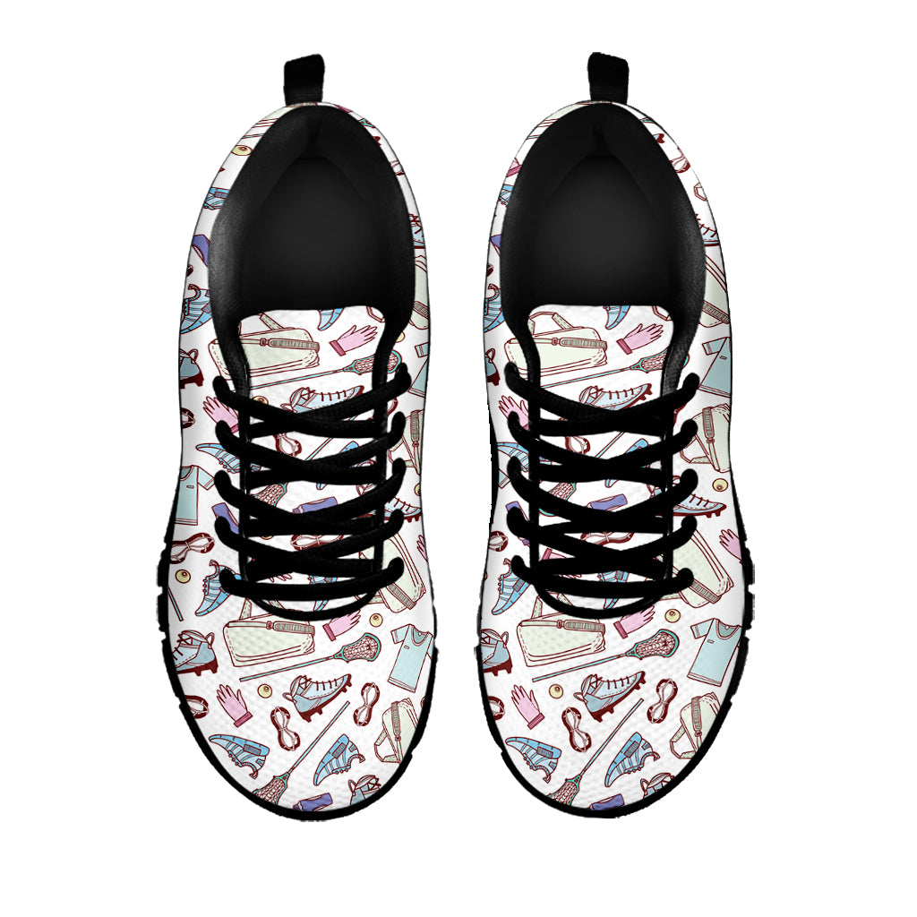 Lacrosse Sport Pattern Print Black Sneakers