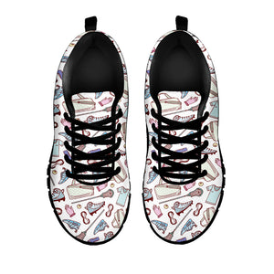 Lacrosse Sport Pattern Print Black Sneakers