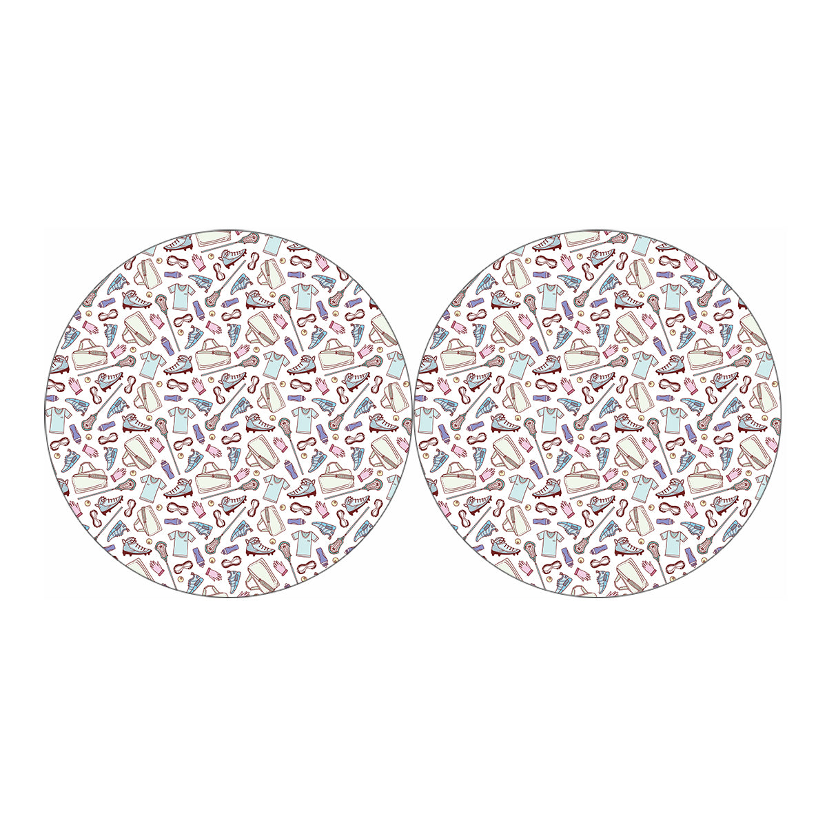 Lacrosse Sport Pattern Print Car Coasters