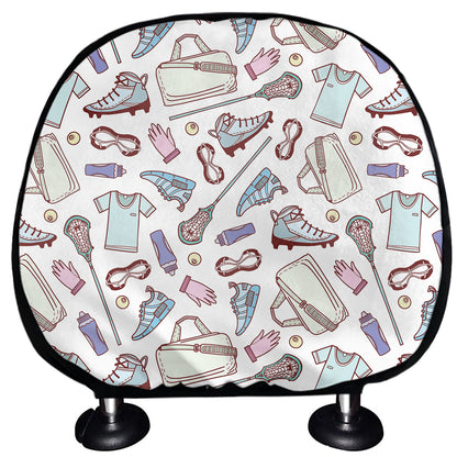 Lacrosse Sport Pattern Print Car Headrest Covers