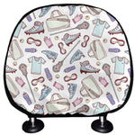 Lacrosse Sport Pattern Print Car Headrest Covers