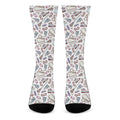 Lacrosse Sport Pattern Print Crew Socks