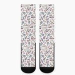 Lacrosse Sport Pattern Print Crew Socks
