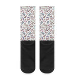 Lacrosse Sport Pattern Print Crew Socks