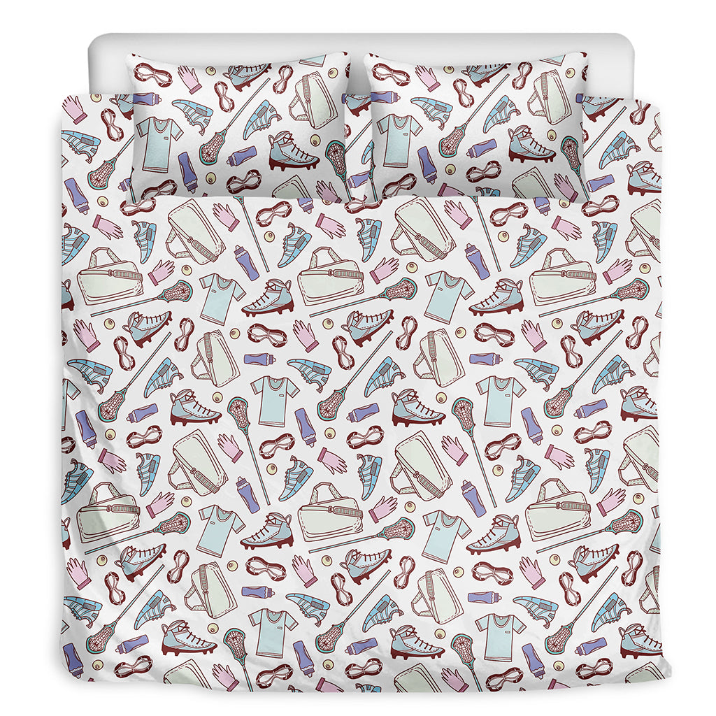 Lacrosse Sport Pattern Print Duvet Cover Bedding Set