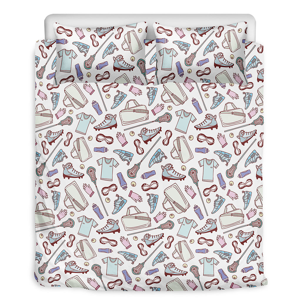 Lacrosse Sport Pattern Print Duvet Cover Bedding Set