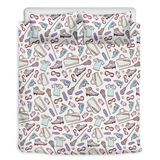Lacrosse Sport Pattern Print Duvet Cover Bedding Set