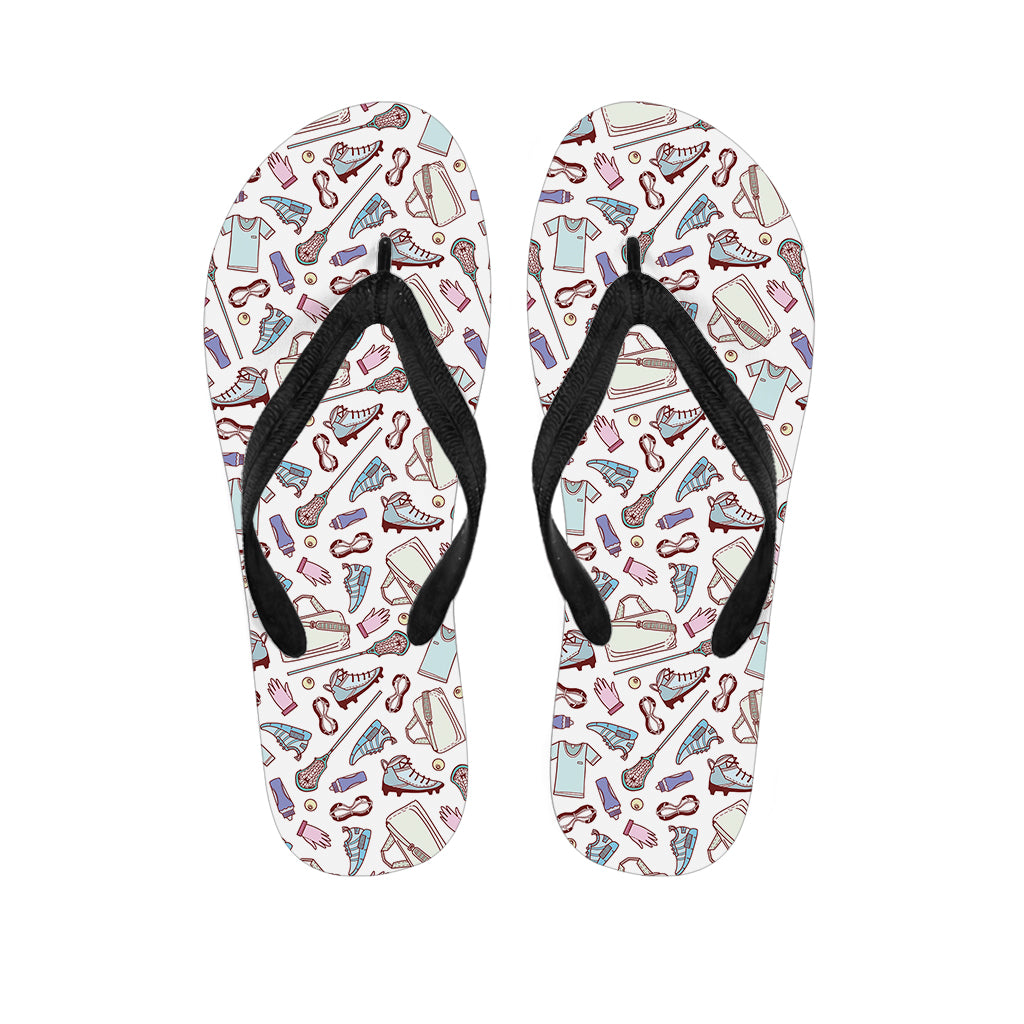 Lacrosse Sport Pattern Print Flip Flops