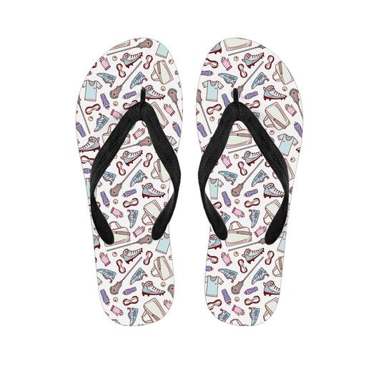 Lacrosse Sport Pattern Print Flip Flops