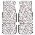 Lacrosse Sport Pattern Print Front and Back Car Floor Mats
