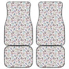 Lacrosse Sport Pattern Print Front and Back Car Floor Mats