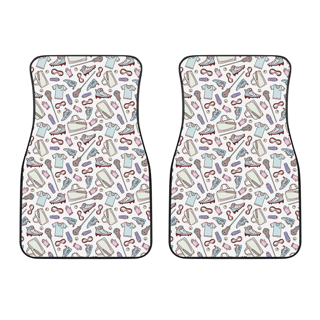 Lacrosse Sport Pattern Print Front Car Floor Mats