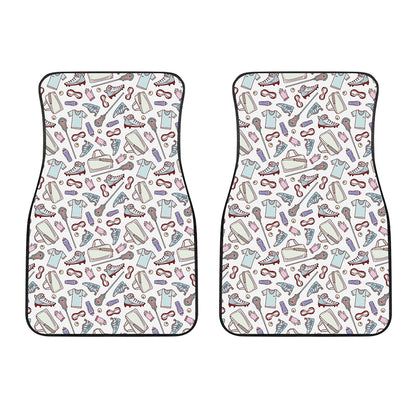 Lacrosse Sport Pattern Print Front Car Floor Mats