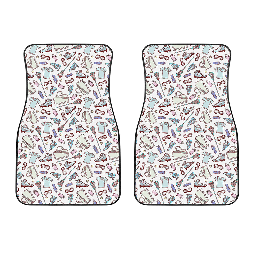 Lacrosse Sport Pattern Print Front Car Floor Mats