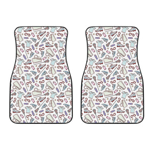 Lacrosse Sport Pattern Print Front Car Floor Mats