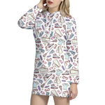 Lacrosse Sport Pattern Print Hoodie Dress