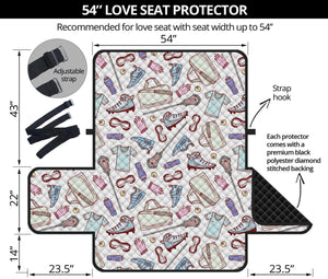 Lacrosse Sport Pattern Print Loveseat Protector