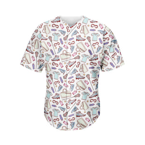 Lacrosse Sport Pattern Print Men's Baseball Jersey