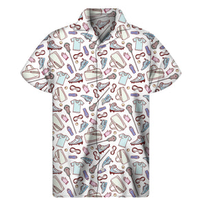 Lacrosse Sport Pattern Print Men's Short Sleeve Shirt