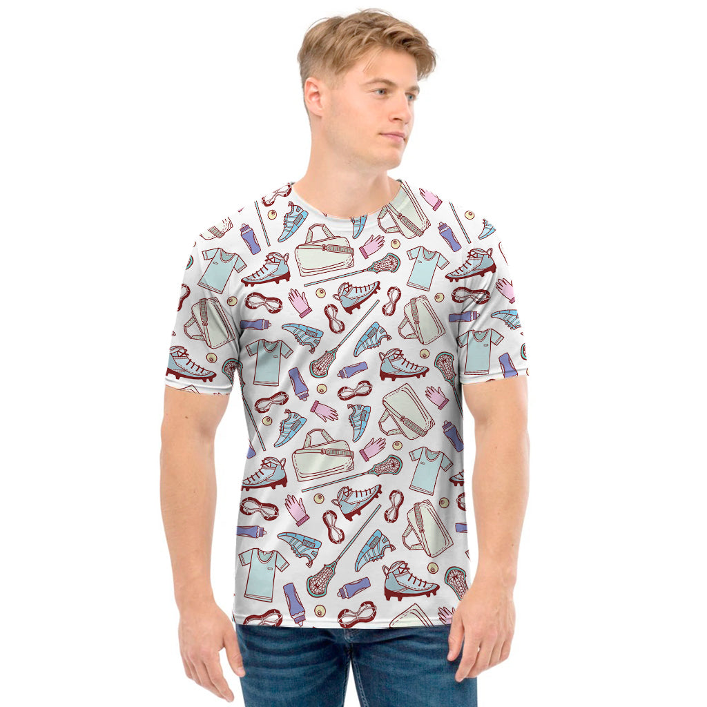 Lacrosse Sport Pattern Print Men's T-Shirt