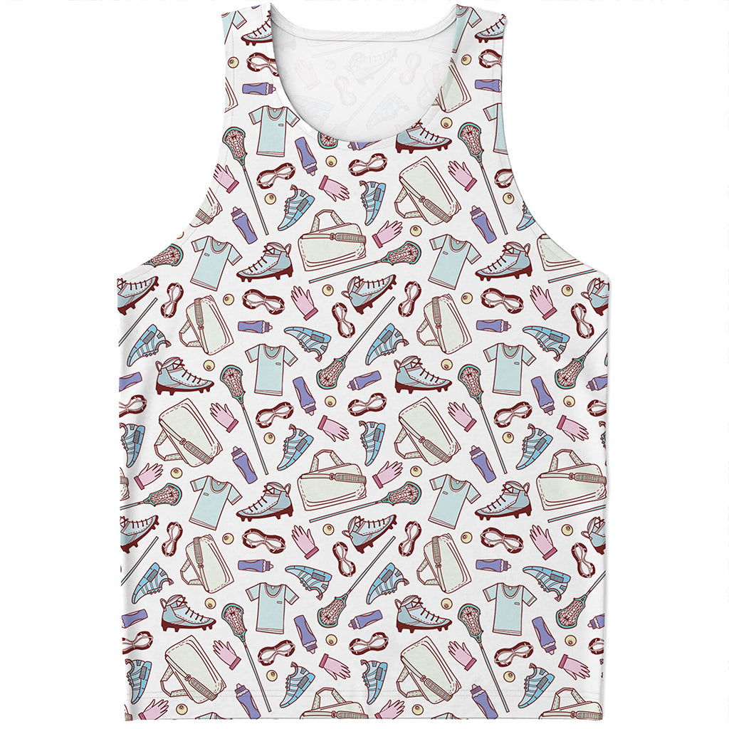 Lacrosse Sport Pattern Print Men's Tank Top