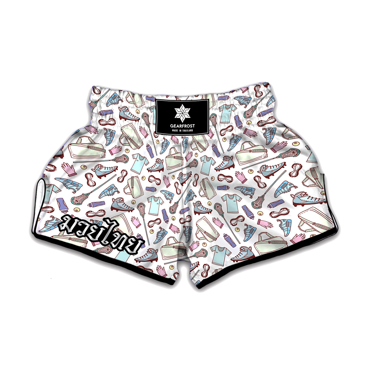 Lacrosse Sport Pattern Print Muay Thai Boxing Shorts