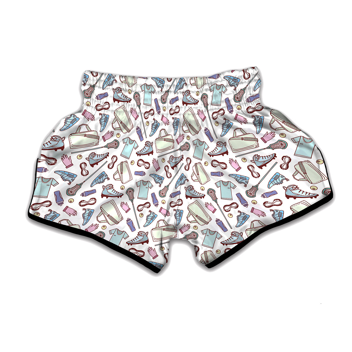 Lacrosse Sport Pattern Print Muay Thai Boxing Shorts