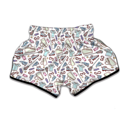 Lacrosse Sport Pattern Print Muay Thai Boxing Shorts