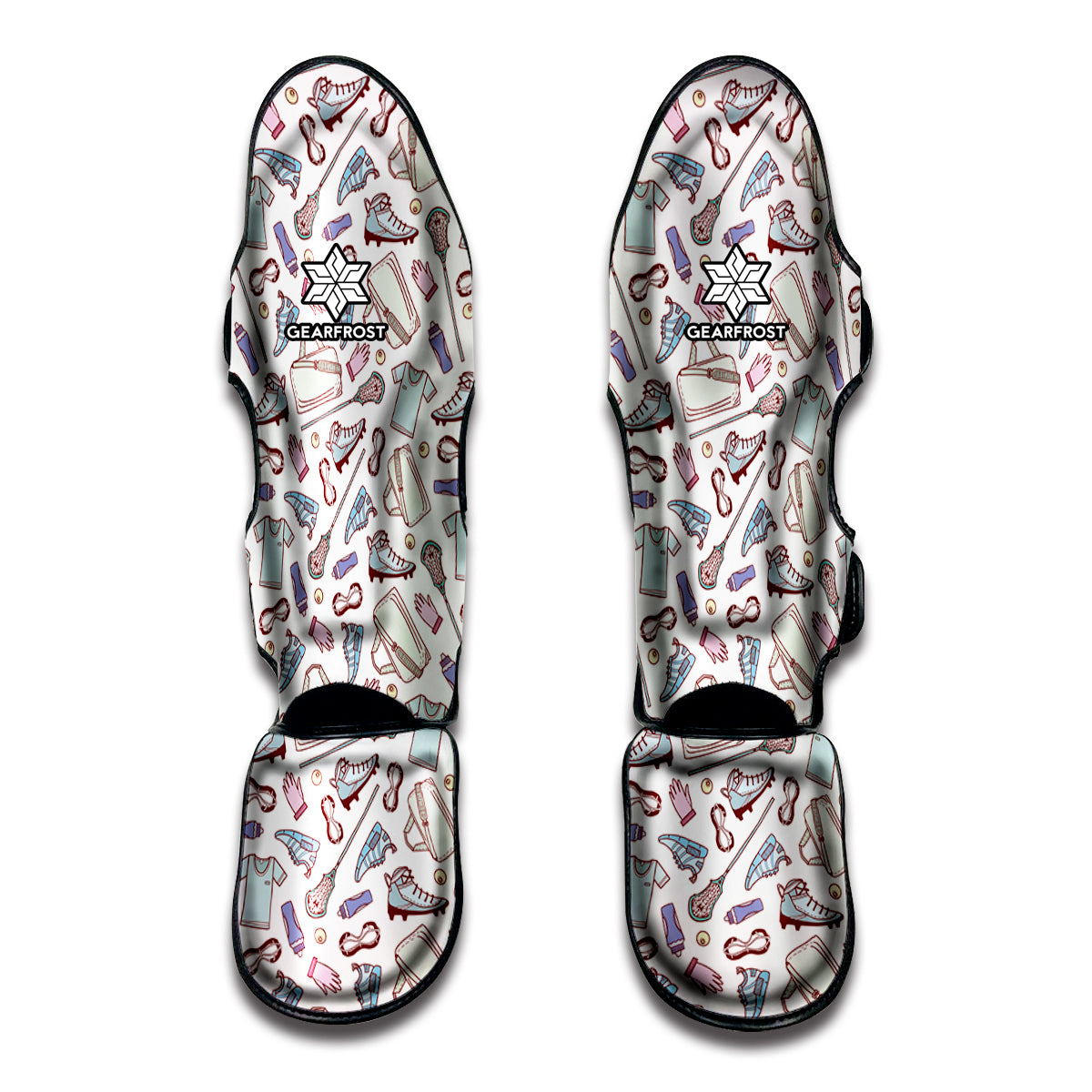 Lacrosse Sport Pattern Print Muay Thai Shin Guard