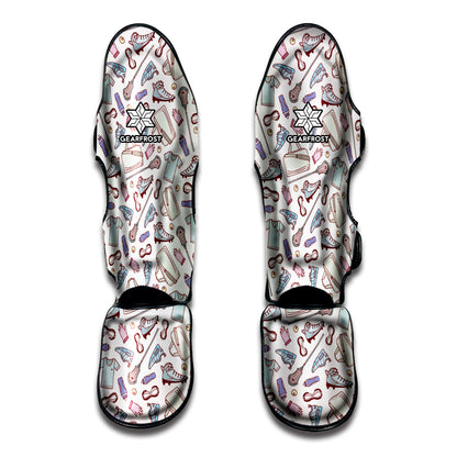 Lacrosse Sport Pattern Print Muay Thai Shin Guard