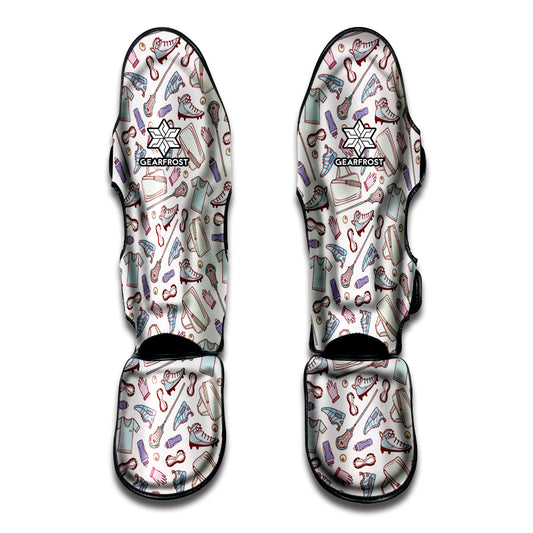 Lacrosse Sport Pattern Print Muay Thai Shin Guard