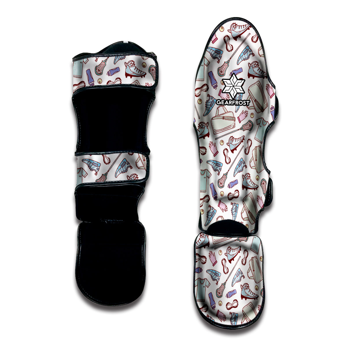 Lacrosse Sport Pattern Print Muay Thai Shin Guard