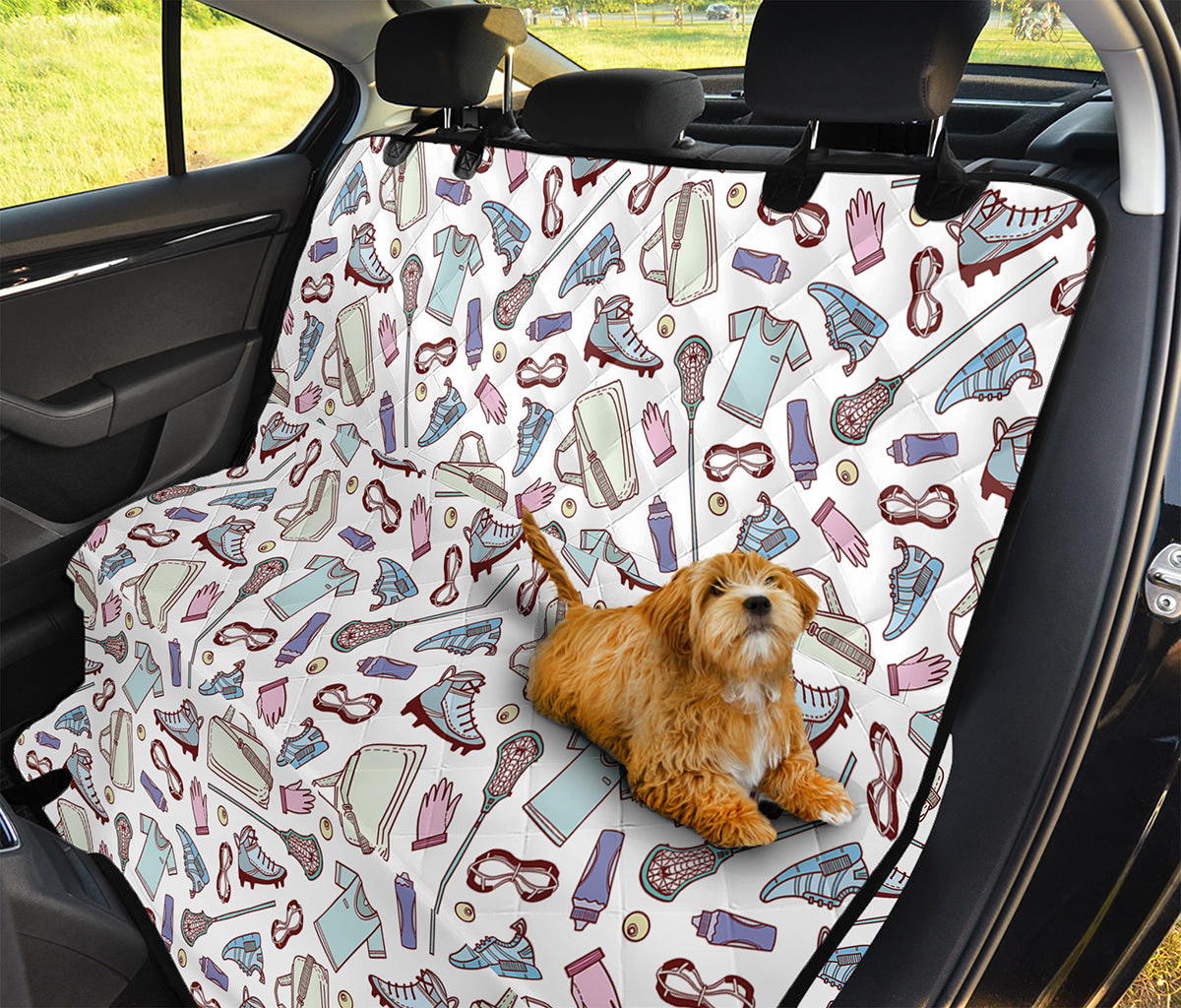 Lacrosse Sport Pattern Print Pet Car Back Seat Cover