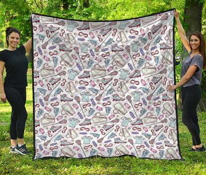 Lacrosse Sport Pattern Print Quilt