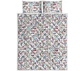 Lacrosse Sport Pattern Print Quilt Bed Set