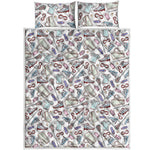 Lacrosse Sport Pattern Print Quilt Bed Set