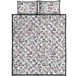 Lacrosse Sport Pattern Print Quilt Bed Set